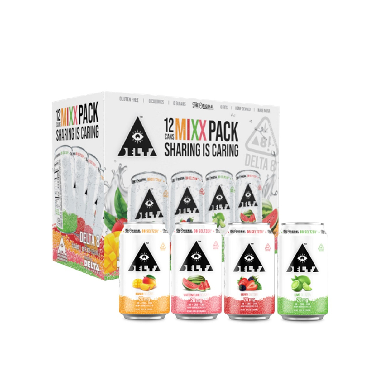 The Original D8 Seltzer MIXX Variety 12-Pack - Capital CBD